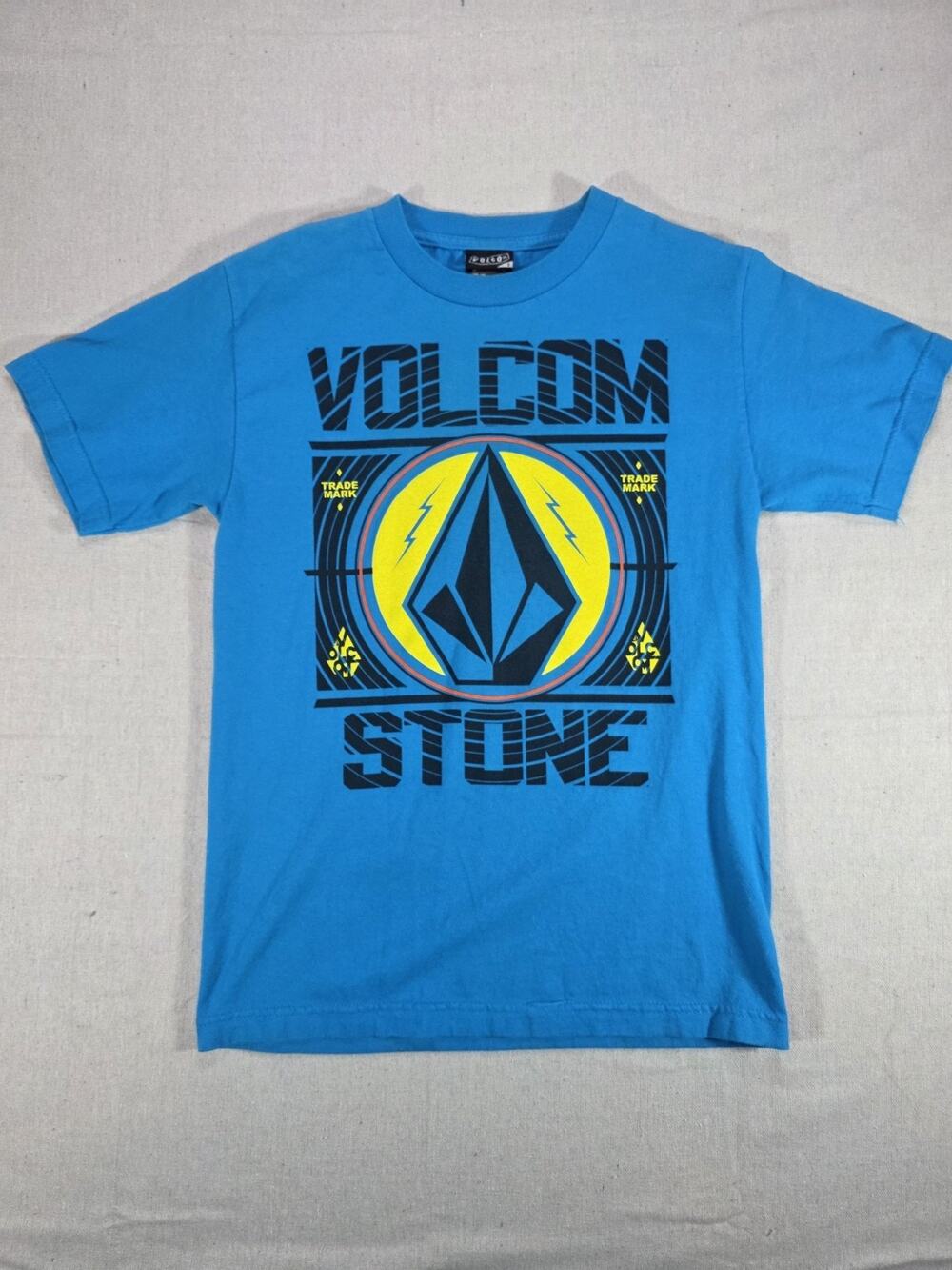Volcom Stone Graphic T-Shirt Men's Small Blue Skate Surf Cotton Short Sleeve